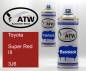 Preview: Toyota, Super Red III, 3J6: 400ml Sprühdose + 400ml Klarlack - Set, von ATW Autoteile West.